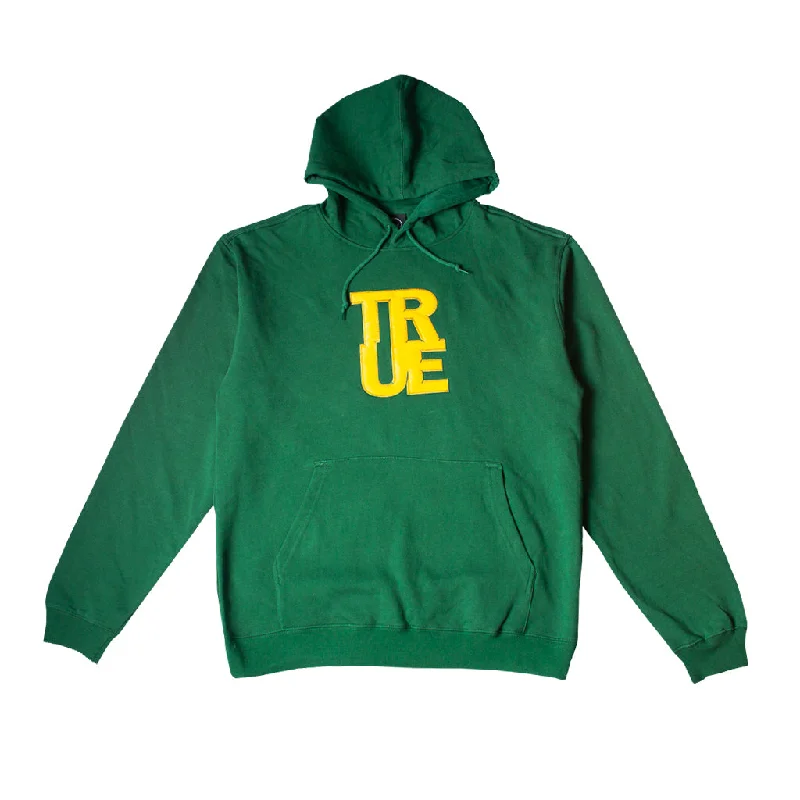 Weekend Wear Mens True Logo Hoodie Green/Yellow