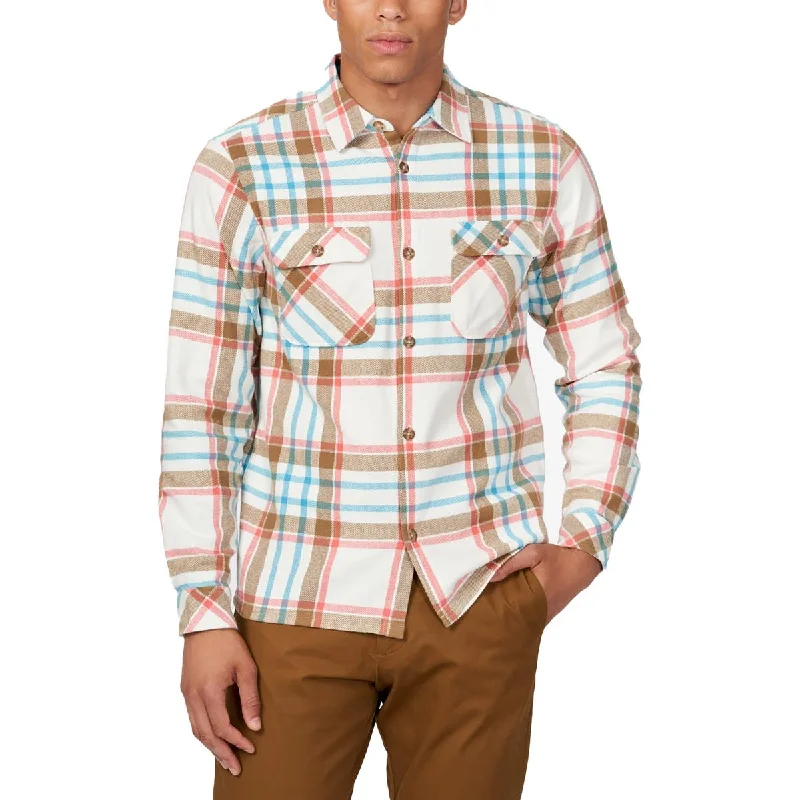 Street Styles Hurley Mens Collared Flannel Button-Down Shirt