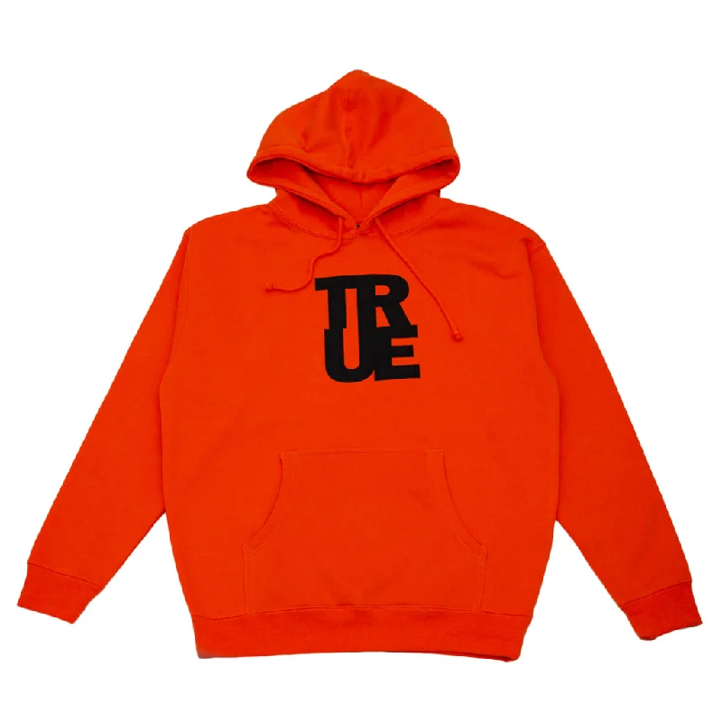 Sleek Outerwear Men's True Logo Hoodie Safety Orange