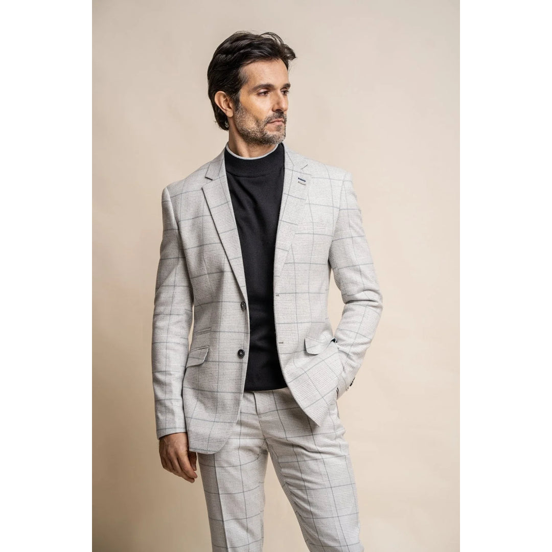 Weekend Wear Radika - Men's Light Grey Check Blazer