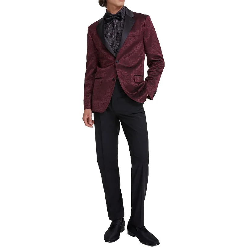 Leather Sneakers Vince Camuto Mens Printed  Two-Button Suit