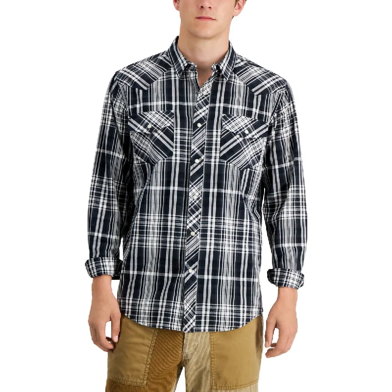 Minimalist Jackets Sun + Stone Mens Remington Woven Regular Fit Button-Down Shirt