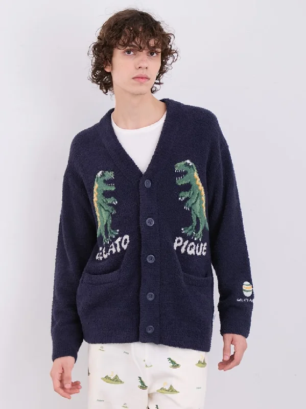 Classic Suits MEN'S Powder Dinosaur Jacquard Knit Cardigan