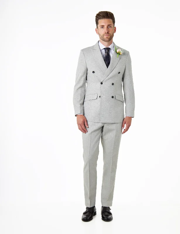 Sporty Sweatshirts CALIX – Grey Herringbone Double Breasted Tailored Suit