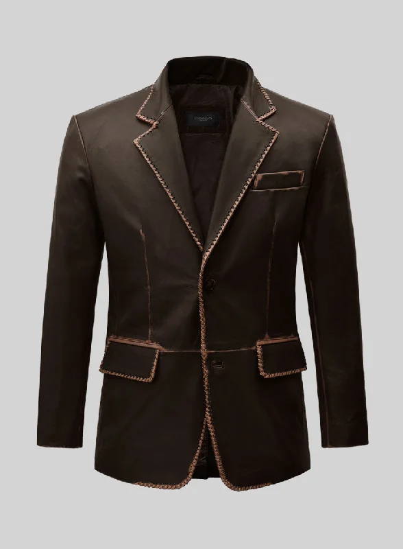 Everyday Jackets Rubbed Dark Brown Medieval Leather Blazer