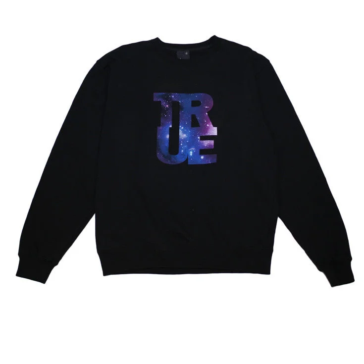 Functional Tops Mens True Galaxy Crewneck Sweatshirt Black