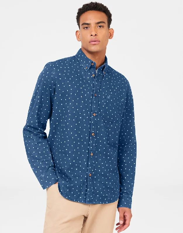 Urban Shirts Ben Sherman Indigo Card Print Shirt