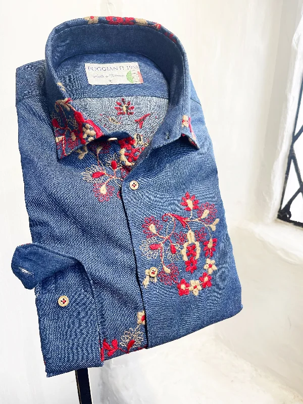 Chunky Sneakers BLUE WITH FLOWERS LONG SLEEVE SHIRT