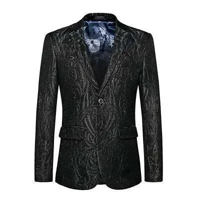 Lightweight Coats Men Blazer - Black Sequin Blazer