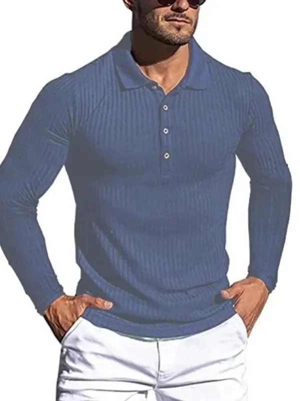 Wool Sweaters Knitted Casual Men Polo Shirt