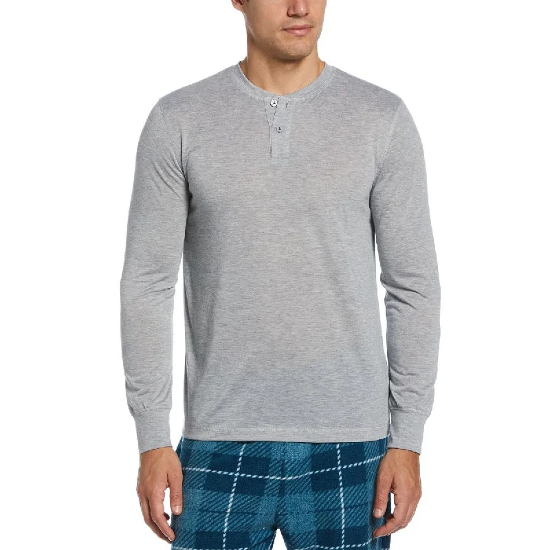 Practical Outfits Perry Ellis Portfolio Mens Heathered Pullover Henley Shirt