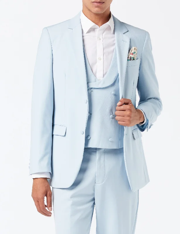 Warm Jackets LETE - PALE BLUE SUMMER WEDDING JACKET & WAISTCOAT