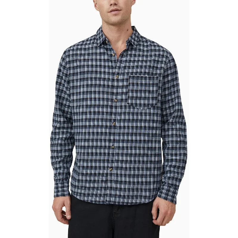 Functional Tops Cotton On Mens Camden Plaid Collared Button-Down Shirt