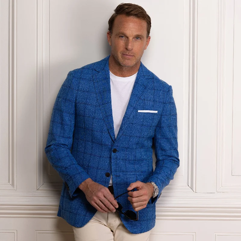 Funky T-shirts Maverick Travel Blazer Blue Windowpane