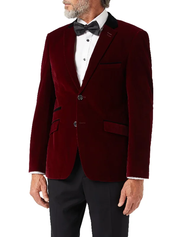 Fashion Hoodies SAM - Burgundy Velvet Blazer