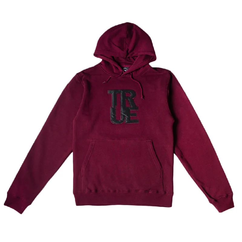 Smart Tops Mens True Logo Hoodie Maroon/Black