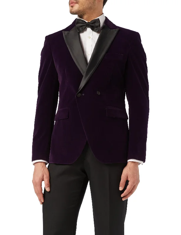 Sporty Shoes WILLS - Purple Soft Velvet Dinner Jacket