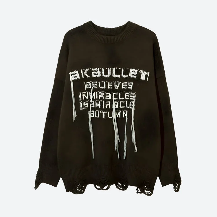 Workwear Jackets Grunge AK-Bullet Tasseled Sweater