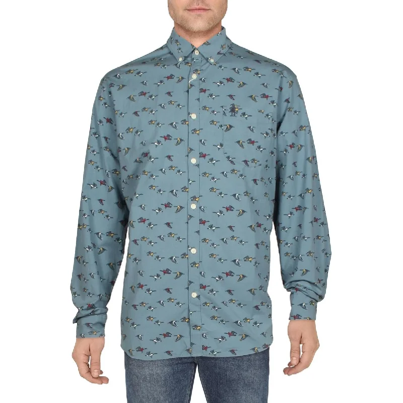 Trendy Outerwear Penguin By Munsingwear Mens Print Woven Button-Down Shirt