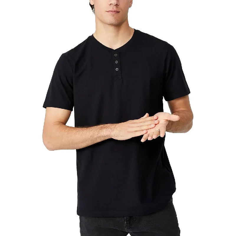 Warm Sweaters Cotton On Mens Organic Cotton Crewneck Henley Shirt