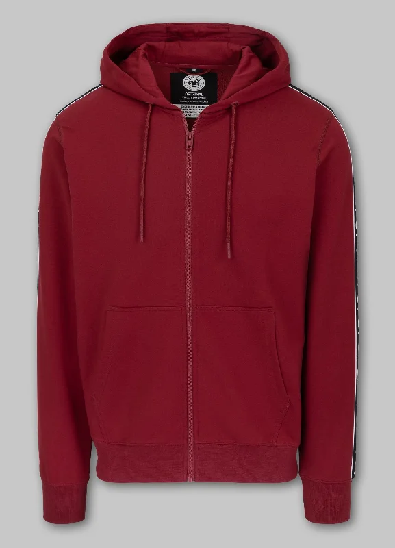 Funky T-shirts Men's Zip-up hoodie TAPE NUGGET - Burgundy