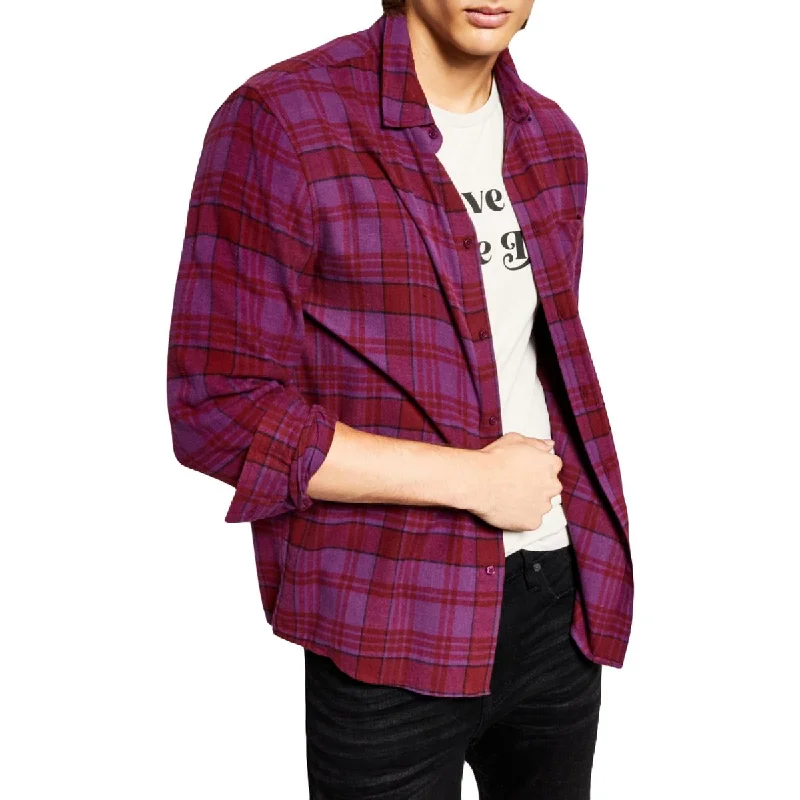 Elegant Pants And Now This Mens Flannel Collared Button-Down Shirt