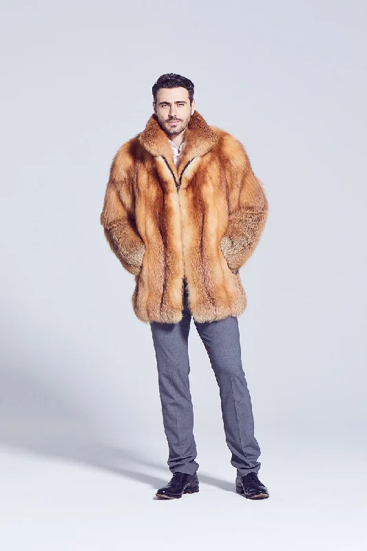 Classic Shirts Men's Derek Red Fox Fur Jacket