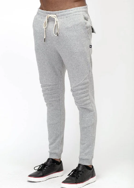 Casual Cardigans Konus Men's Biker Style Joggers in Grey