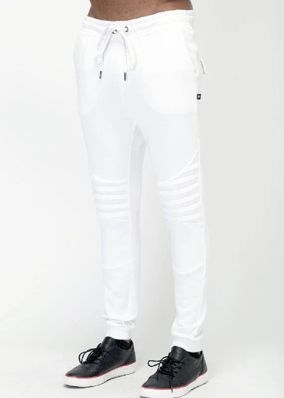 Weekend Tops Konus Men's Biker Style Joggers in White