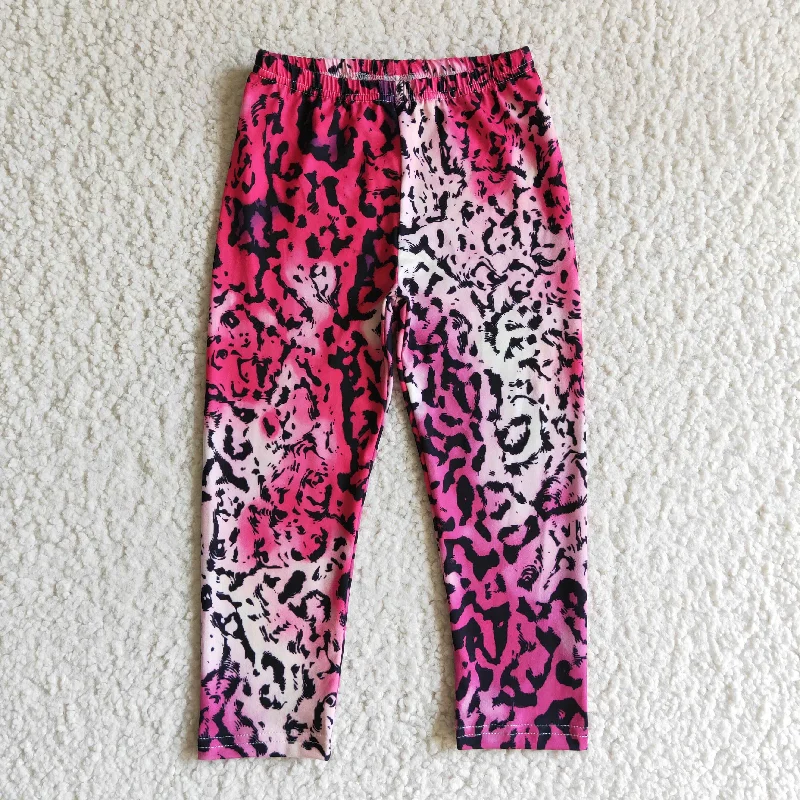 Wool Sweaters P0014 Girls Long Pants Pink Leopard Trousers Pants