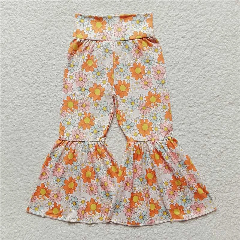 Rain Jackets P0104 Orange Blue Floral Milk Silk Trousers