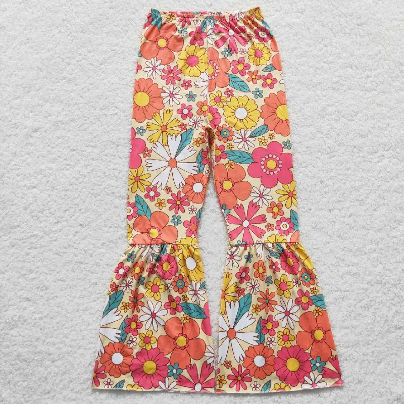 Summer Outfits P0172 Adult Floral Yellow Milk Silk Trousers