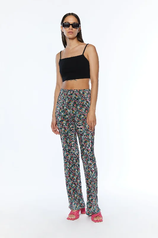 Warm Outerwear PLEATED FLORAL PANT